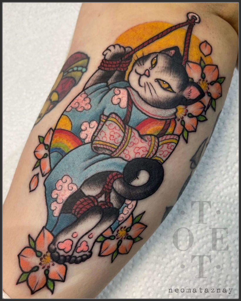 Cat tattoo Japanese